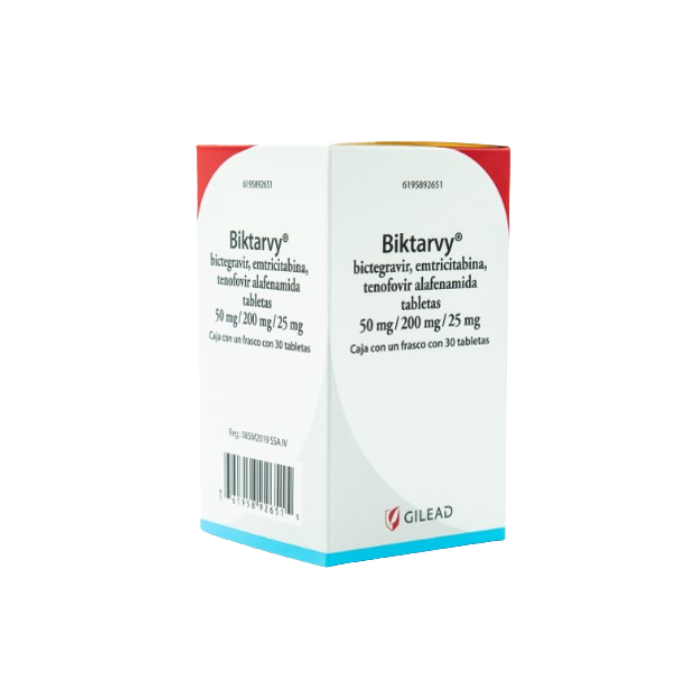 Biktarvy 50 mg /200 mg / 25 mg Frasco con 30 Tabletas