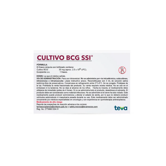 Cultivo BCG SSI 30 mg Suspensión Mycobacterium Bovis