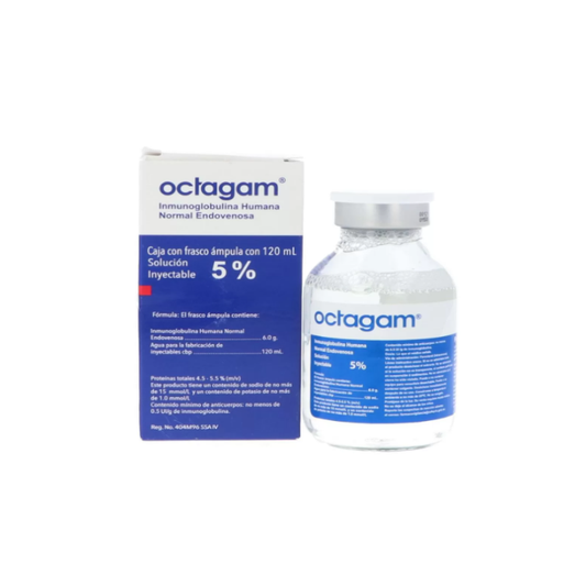 Octagam Solución Inyectable 5% Caja con FAM con 120 ml